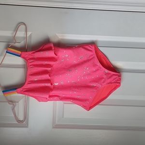 Girls pink Unicorn bathing suit